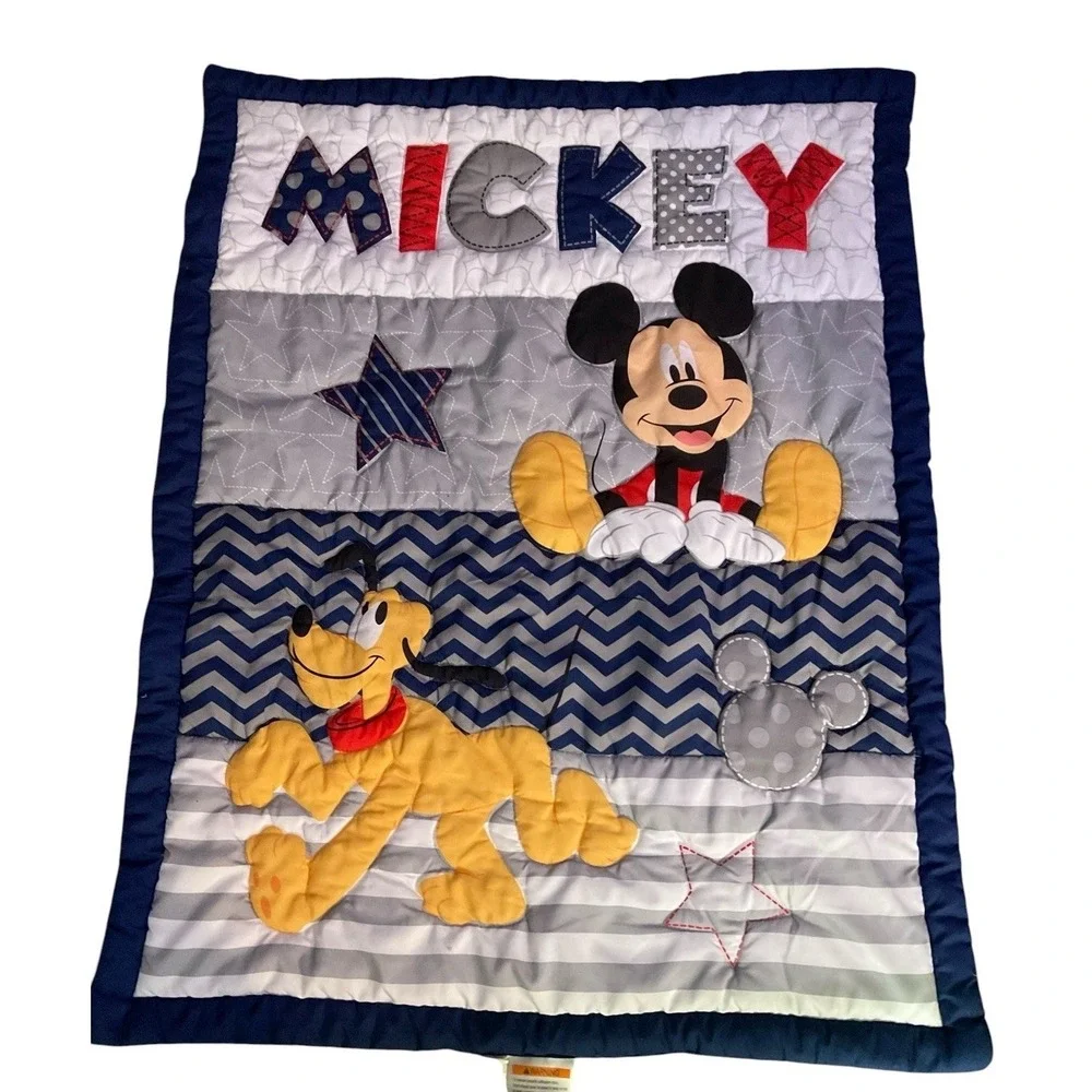 Disney Mickey Mouse Toddler Boy Crib Toddler Bed Comforter Quilted Blue